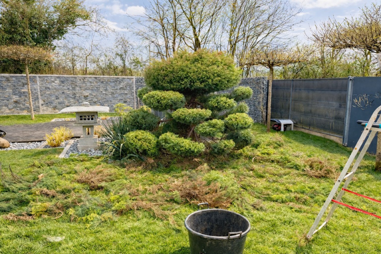 Cryptoméria en cours de taille